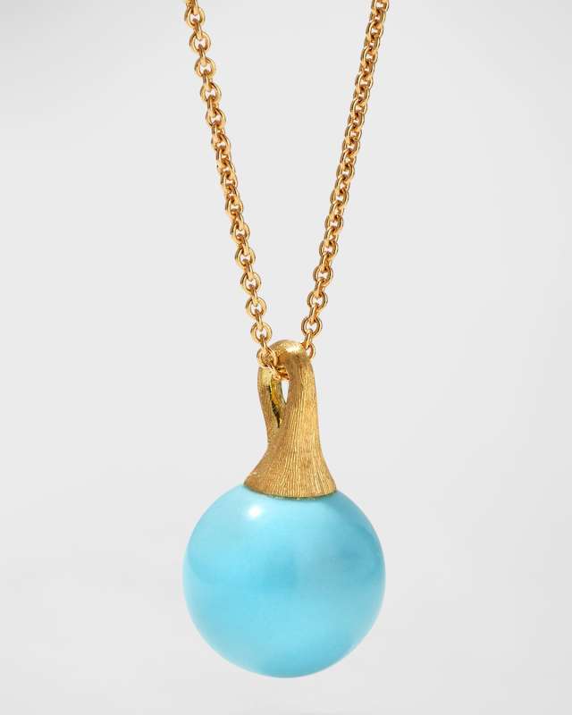 18K Africa Turquoise Pendant Necklace